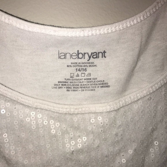 Lane Bryant White Sequin front tank 14/16 1X - Picture 2 of 3